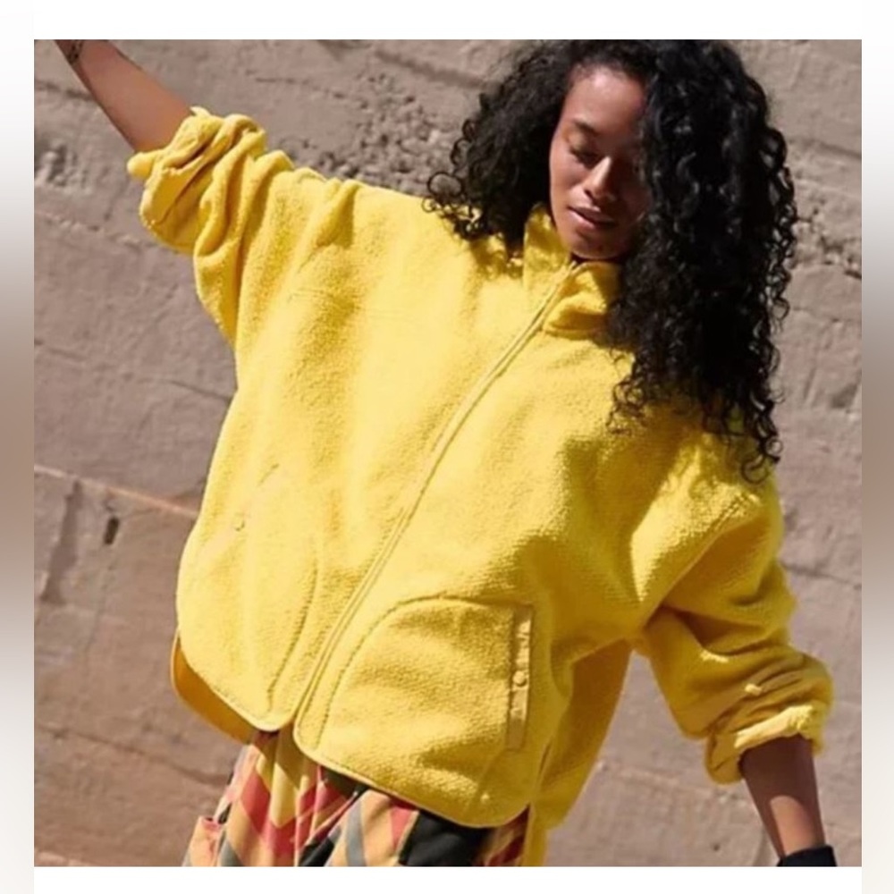 Free People Ziggy Up Fleece - Yellow